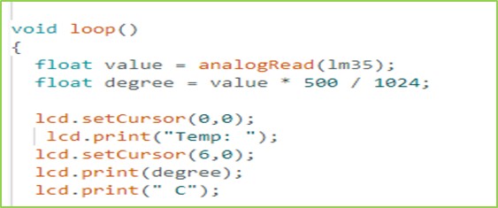 Interfacing lm35 temperature sensor and lcd with Arduino 9