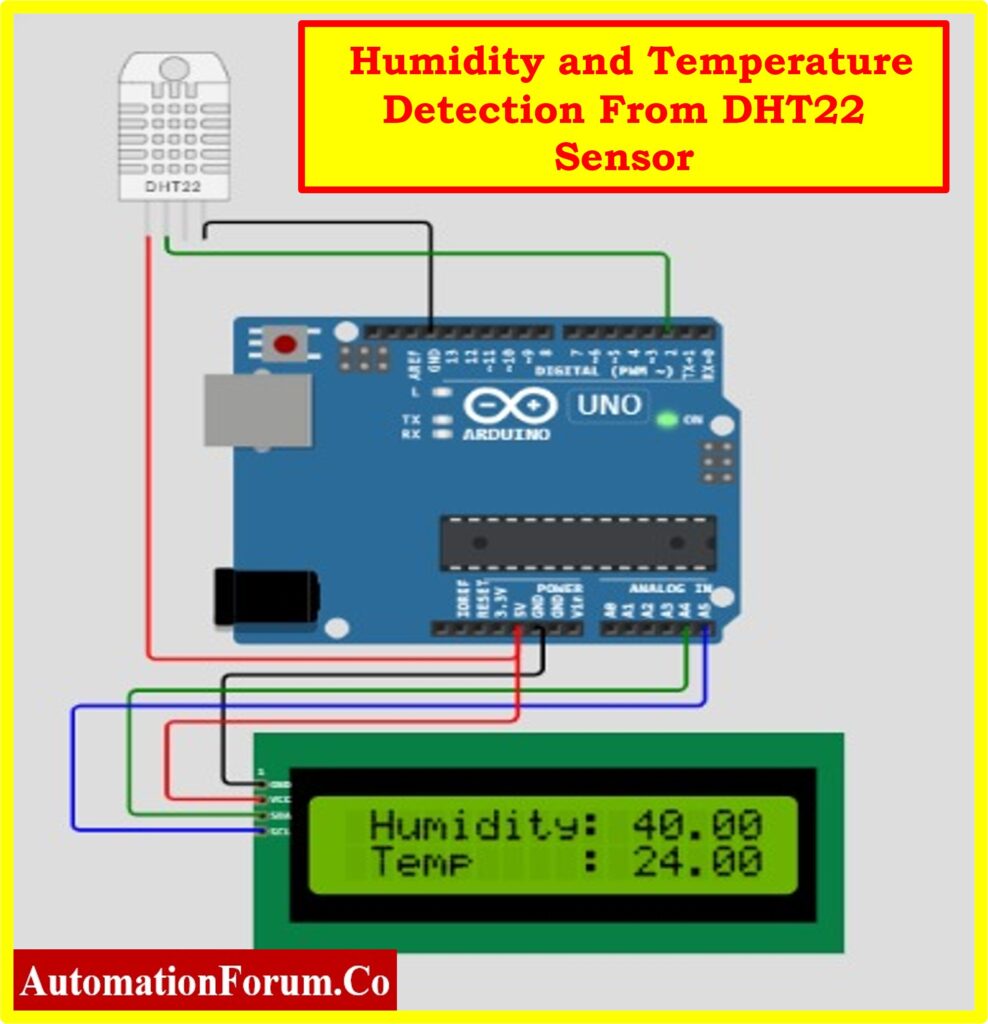 DHT Sensor Interface with Serial LCD Interface Using Arduino UNO 18