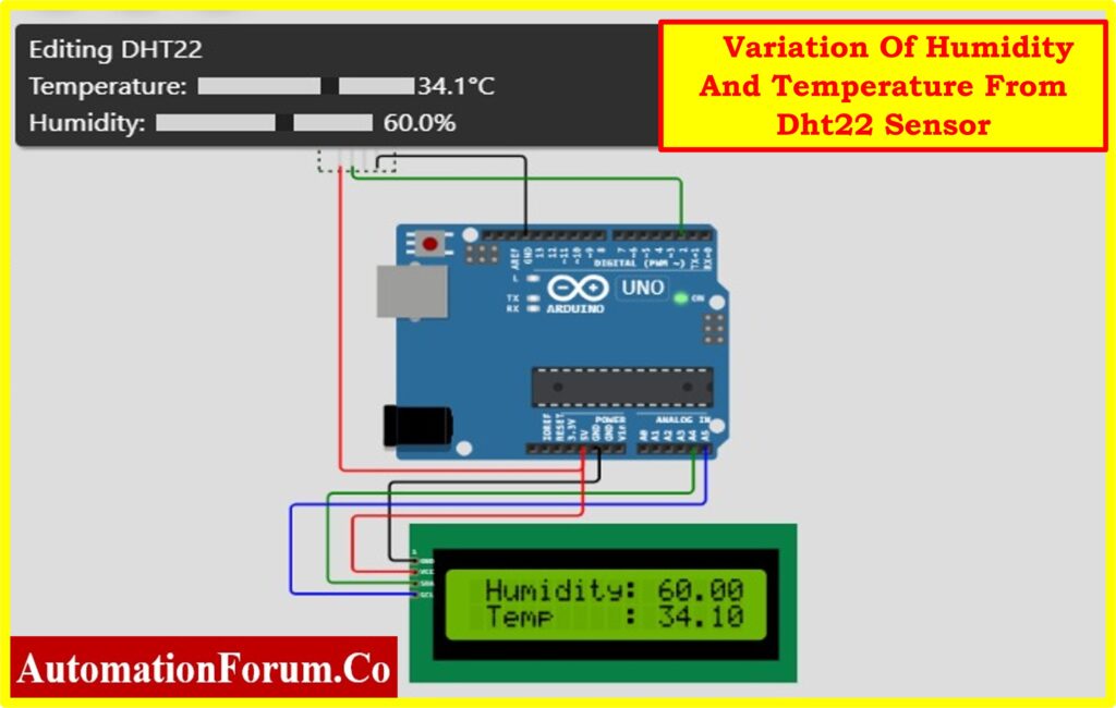 DHT Sensor Interface with Serial LCD Interface Using Arduino UNO 20