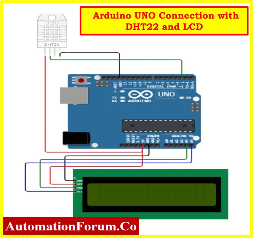 DHT Sensor Interface with Serial LCD Interface Using Arduino UNO 2