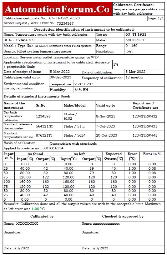 Industrial thermometer calibration 5