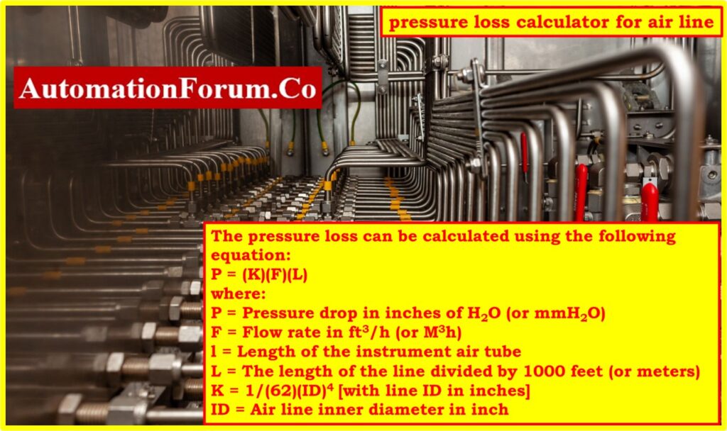 Calculator for Pressure Loss in instrument Air line 1