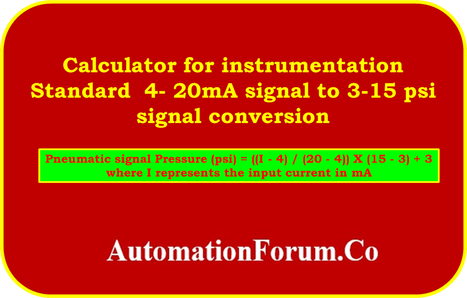 signal 420ma Instrumentation and Control Engineering