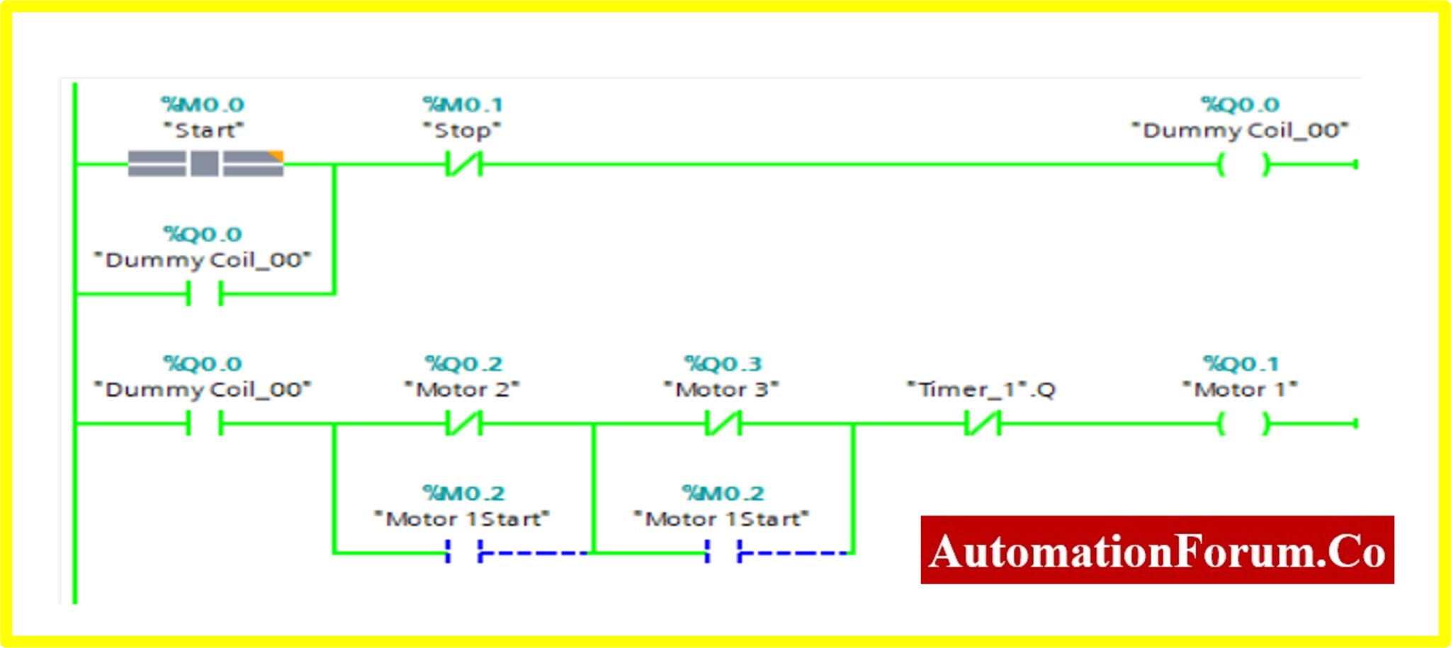 PLC Ladder Logic for Three Motors drive Simultaneously with ...