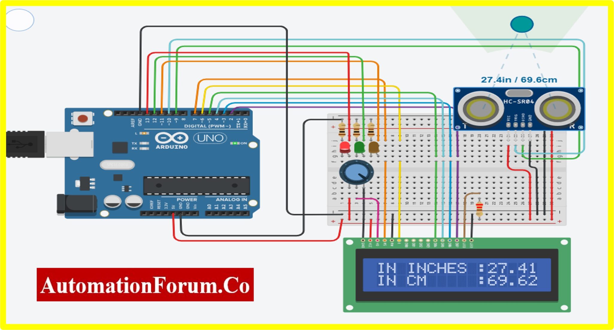 Distance Measurement Using Ultrasonic Sensor with Arduino UNO