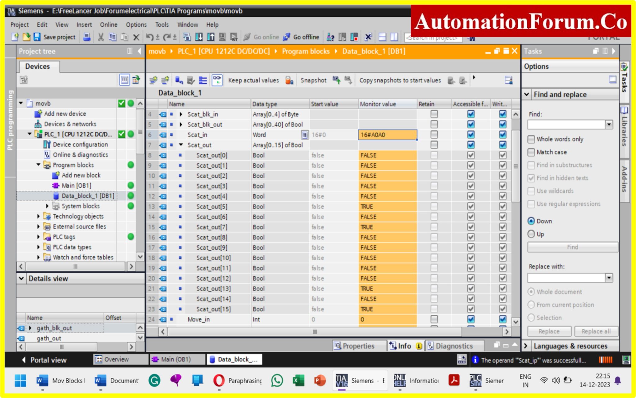 How to use Different MOVE BLOCK in Siemens TIA Portal