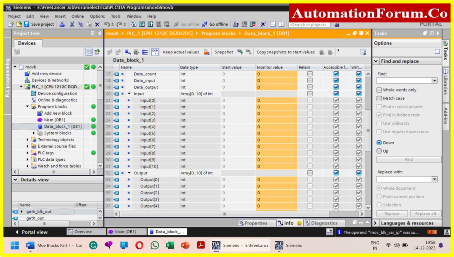 How to use Different MOVE BLOCK in Siemens TIA Portal