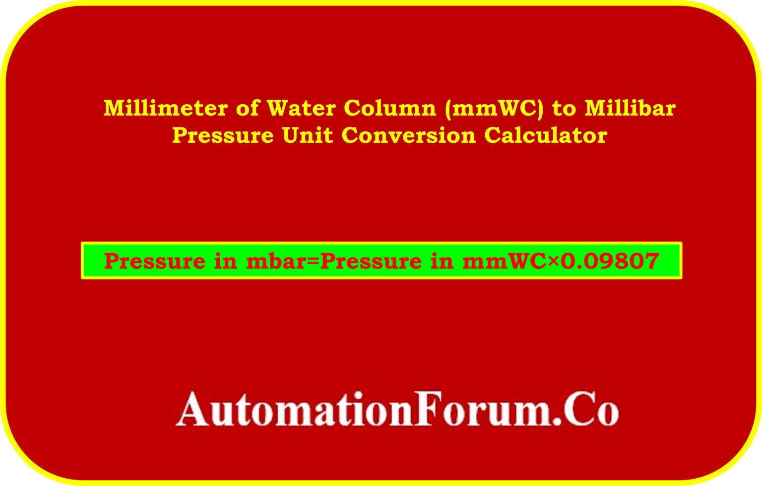 millimeter-of-water-column-mmwc-to-millibar-pressure-unit-conversion