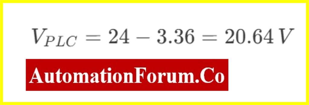 Example Calculation for PLC wring Voltage Drop 3