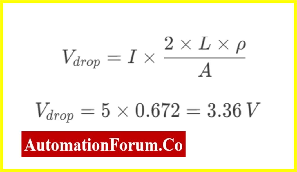 Example Calculation for PLC wring Voltage Drop 2