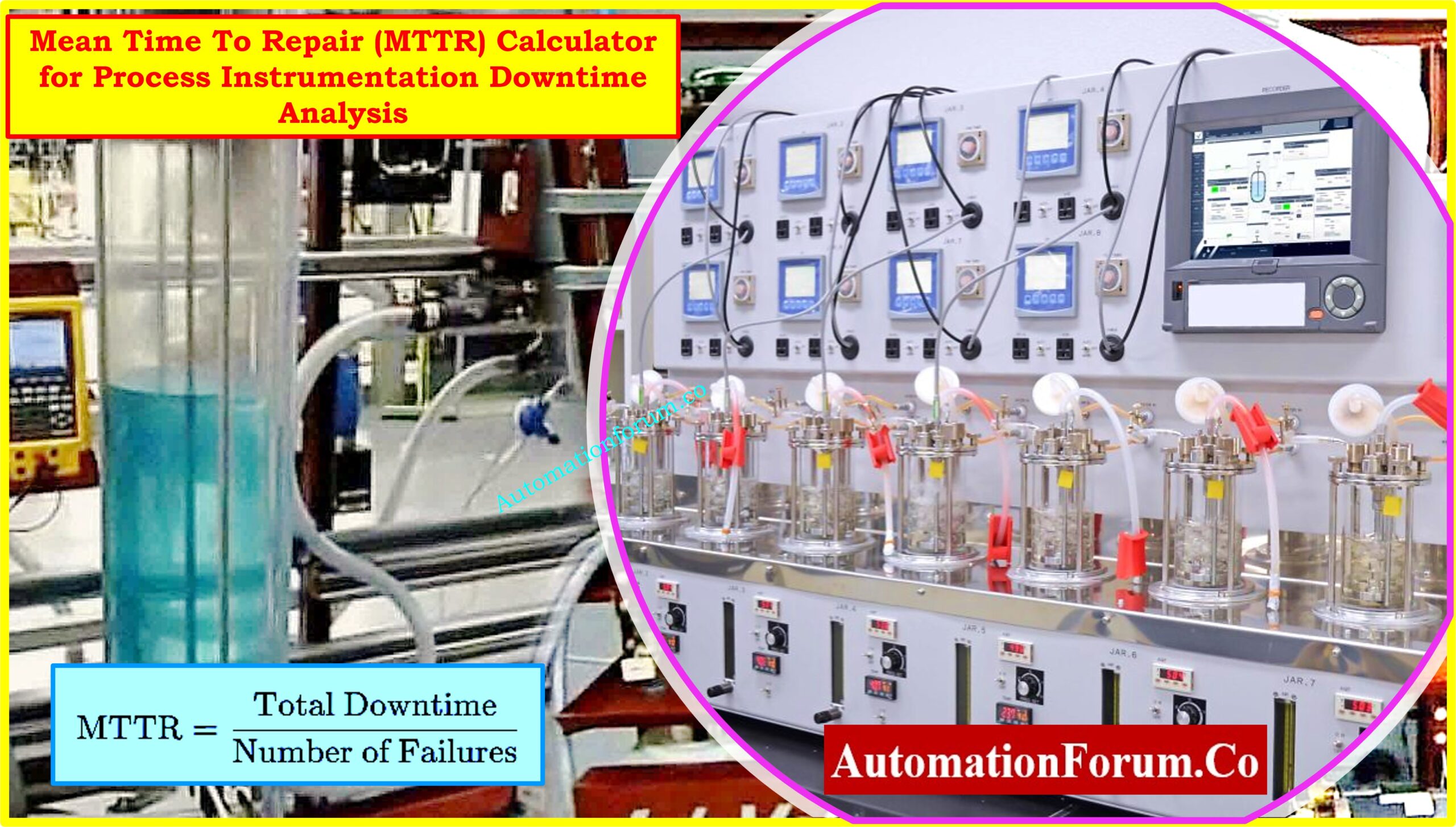 Mean Time To Repair (MTTR) Calculator for Process Instrumentation Downtime Analysis Mean Time To Repair (MTTR) Calculator for Process Instrumentation Downtime Analysis