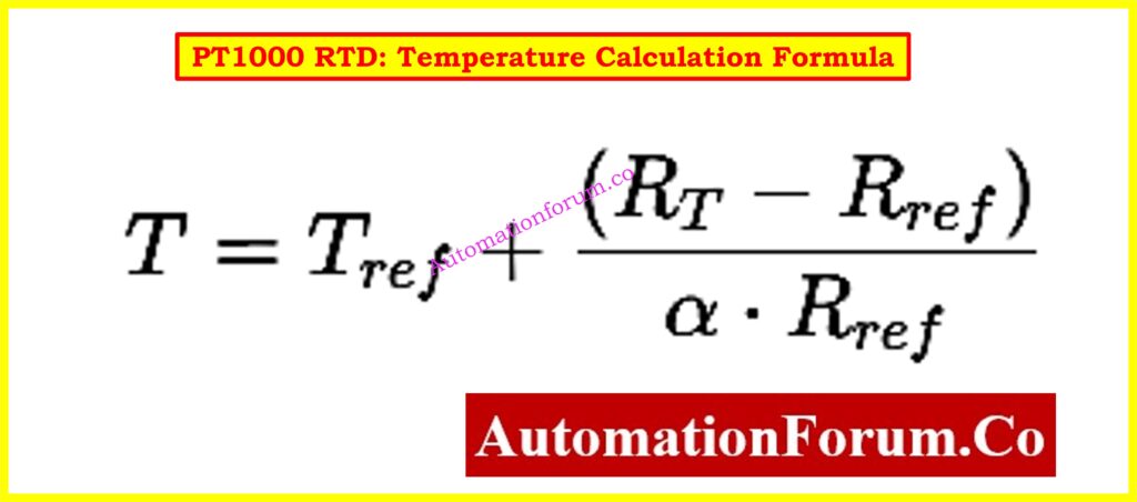 PT1000 RTD: Temperature Calculation Formula
