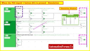 Step-by-Step PLC Ladder Logic for Automatic Liquid Mixing Process with