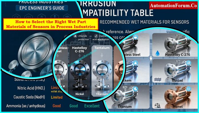 How to Select the Right Wet Part Materials of Sensors in Process Industries