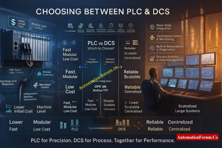 PLC vs DCS β Key Differences, Comparison, and Selection Guide (2025)
