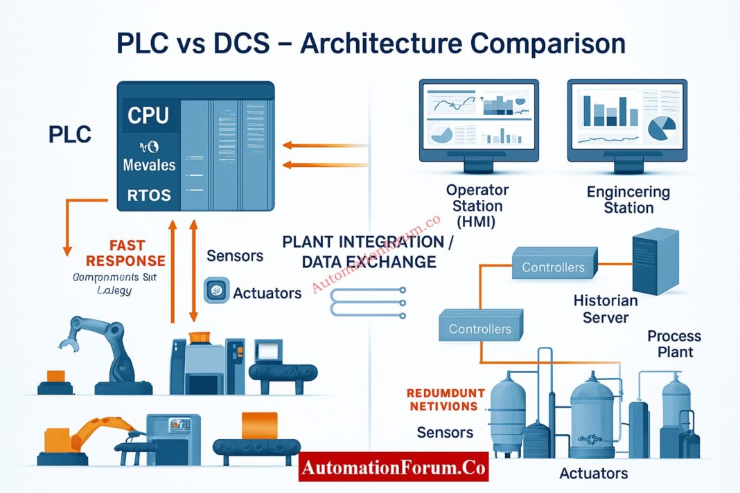 PLC vs DCS β Key Differences, Comparison, and Selection Guide (2025)