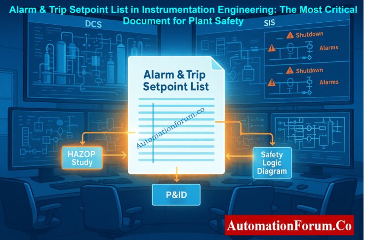 Alarm & Trip Setpoint List in Instrumentation Engineering: The Most Critical Document for Plant Safety