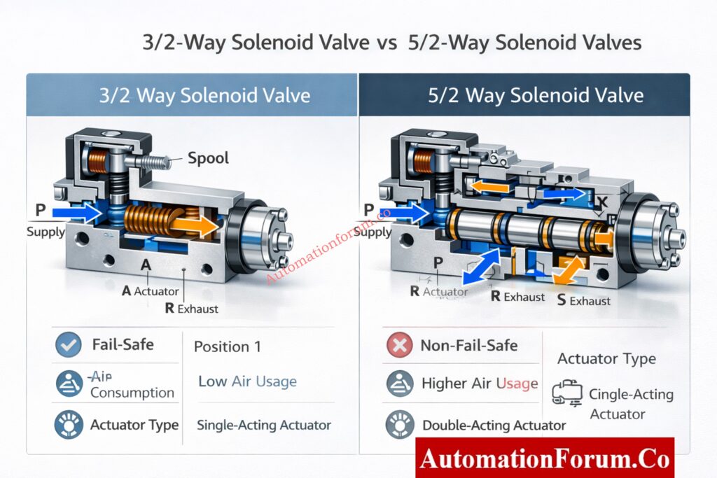Key Differences Between 3/2-Way and 5/2-Way Solenoid Valves