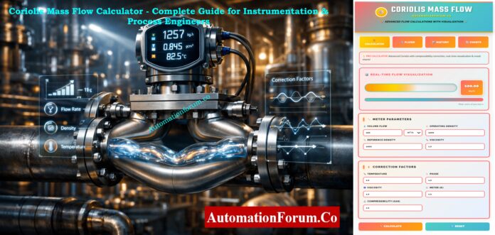 Coriolis Mass Flow Calculator - Complete Guide for Instrumentation & Process Engineers