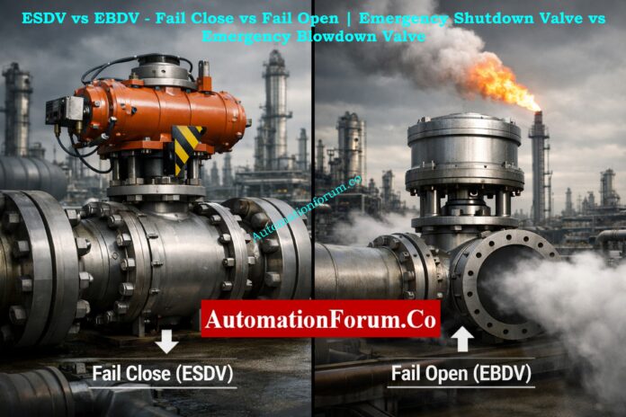 ESDV vs EBDV fail close vs fail open valve comparison