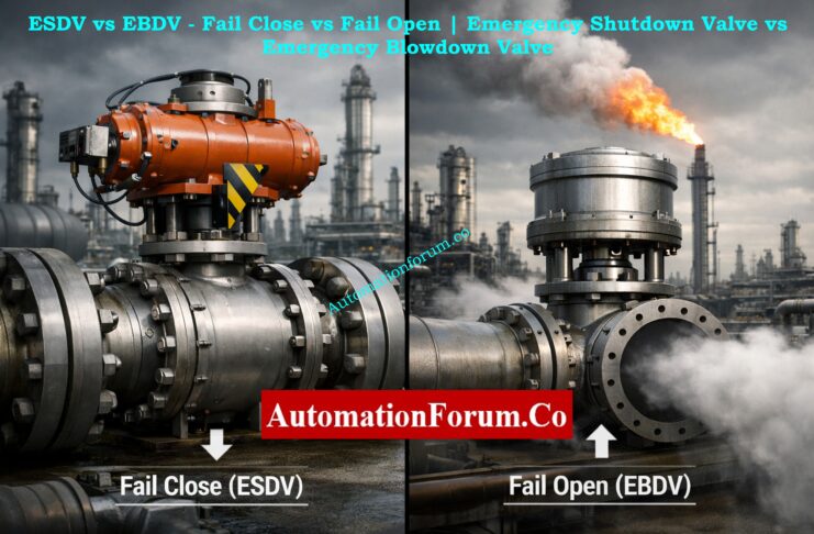 ESDV vs EBDV fail close vs fail open valve comparison