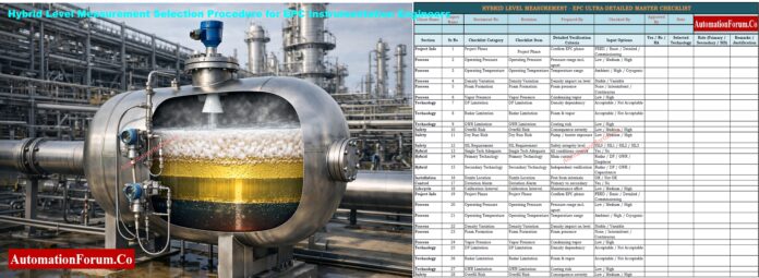 Hybrid Level Measurement Selection Procedure for EPC Instrumentation Engineers