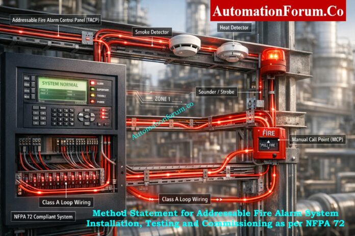 Method Statement for Addressable Fire Alarm System Installation, Testing and Commissioning as per NFPA 72