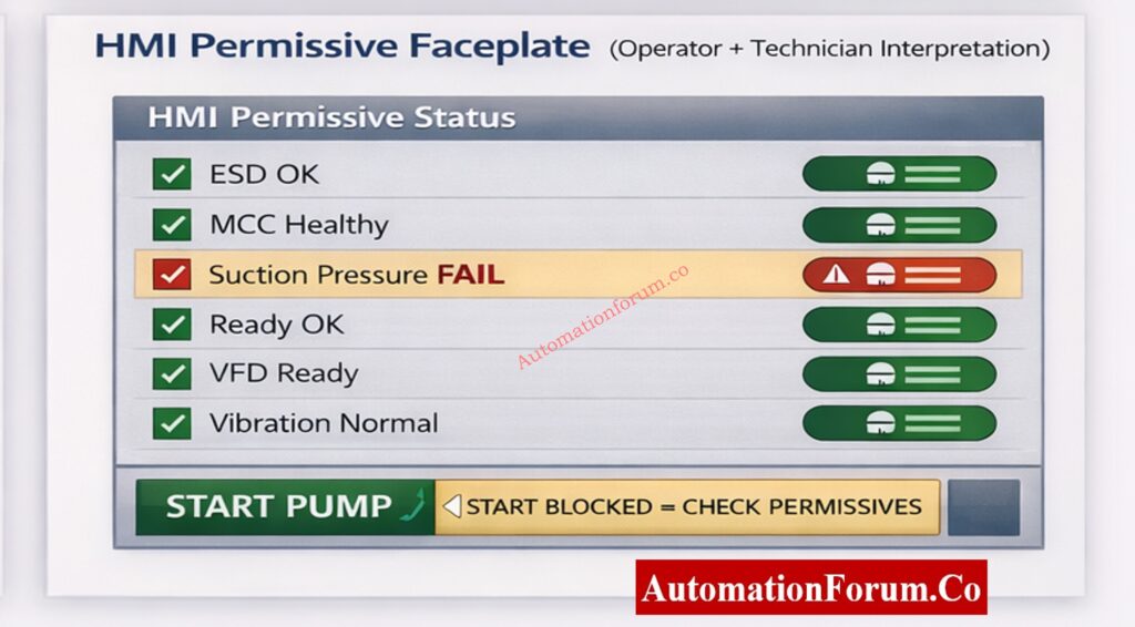 Review HMI Permissive Faceplate