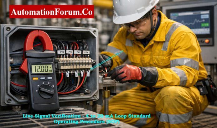 Live Signal Verification - 4 to 20 mA Loop Standard Operating Procedure (SOP)