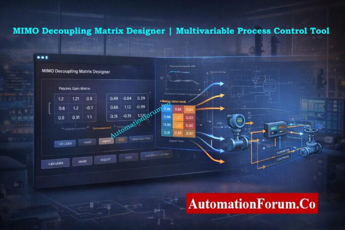 MIMO Decoupling Matrix Designer for Multivariable Process Control