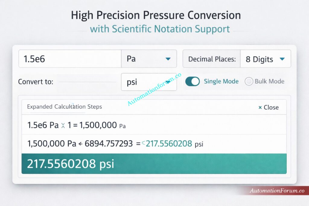 High Precision Pressure Calculation