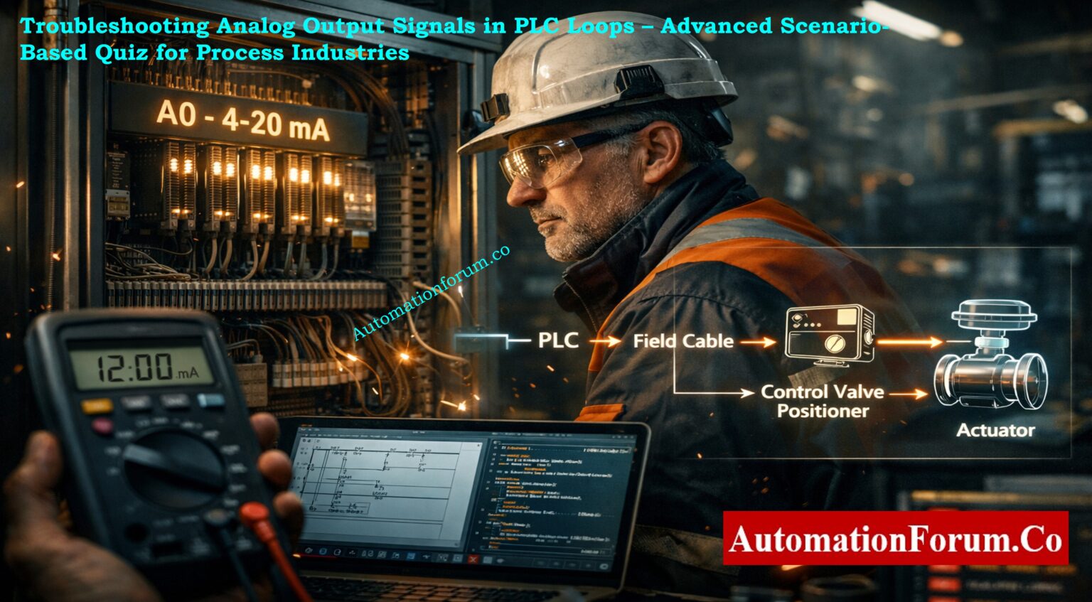 Troubleshooting Analog Output Signals in PLC Loops - Advanced Scenario-Based Quiz for Process Industries