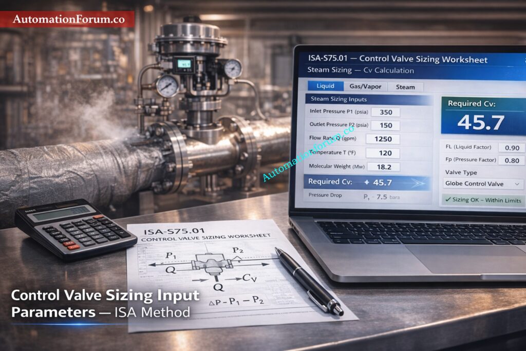 Control Valve Sizing Calculator Input Parameters Explained