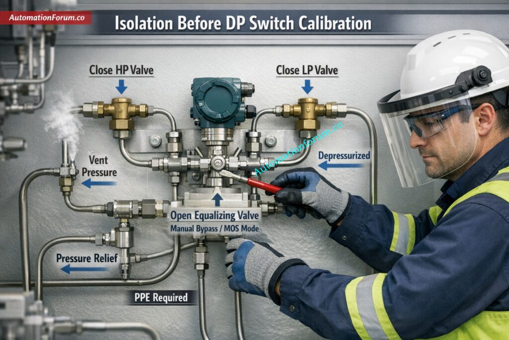 Isolation of the Differential Pressure Switch from Process