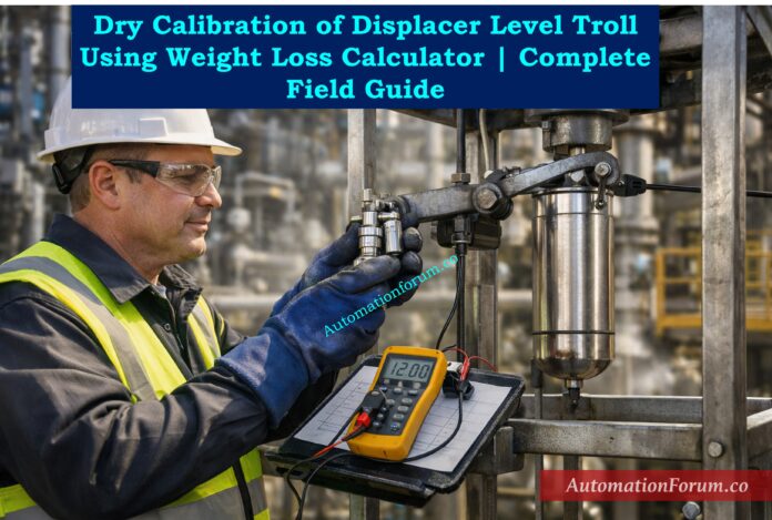 Dry Calibration of Displacer Level Troll Using Weight Loss Calculator