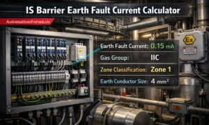 IS Barrier Earth Fault Current Calculator | Intrinsic Safety Loop Design Tool