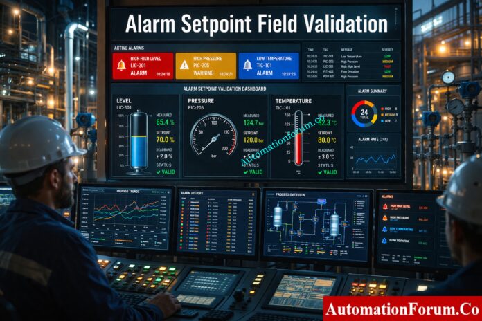 Alarm Setpoint Field Validation Checklist for Process Instruments: Complete Guide for Instrumentation and Control Engineers