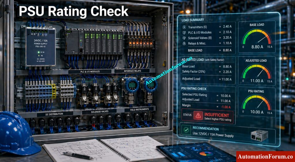 PSU Rating -  - Instrument Power Supply Load Calculator: