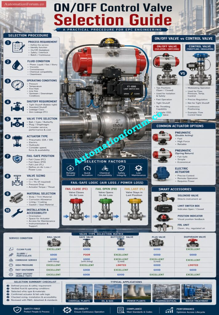 Engineering Checklist for ON OFF Valve Selection