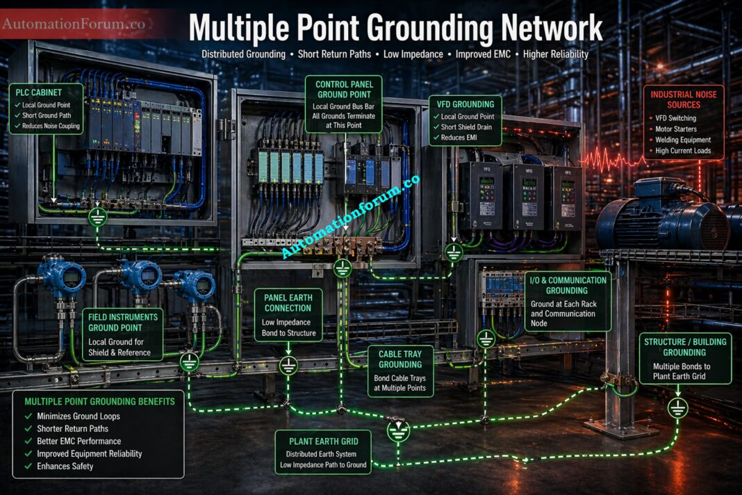 Ground Point Connection Single Point vs Multiple Point Grounding in Instrumentation Systems