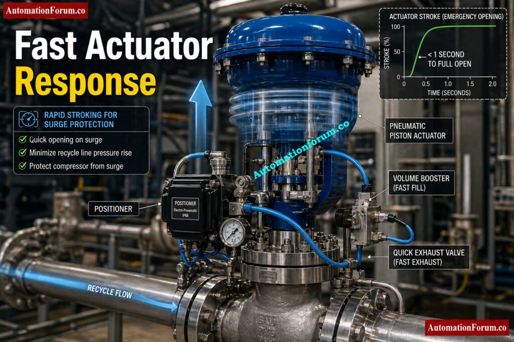 Actuator Type and Speed Requirements - Anti-Surge Control Valve Selection and Sizing - Complete Engineering Guide