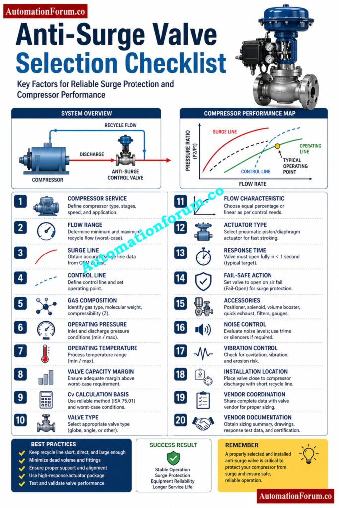 Anti-Surge Control Valve Checklist - Key Takeaways for Engineers