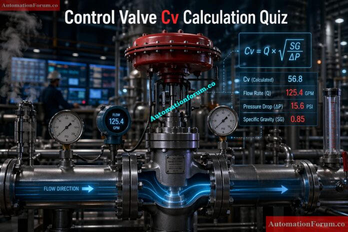 Control Valve Cv Calculation Quiz for Instrumentation Engineers
