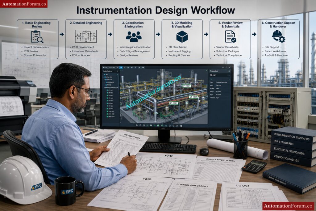 Instrumentation Designer Interview Questions and Answers for EPC Projects - What Is the Complete Workflow of Instrumentation Design?
