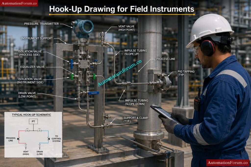 Instrumentation Designer Interview Questions and Answers for EPC Projects - Hook-Up Drawings for Instruments and Control Valves