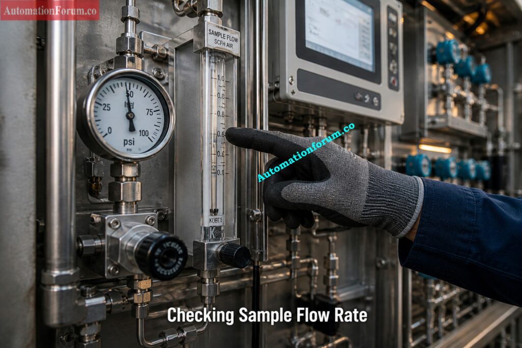 Step by Step Analyzer Running Inspection Procedure Step 2: Check Sample Flow Rate
