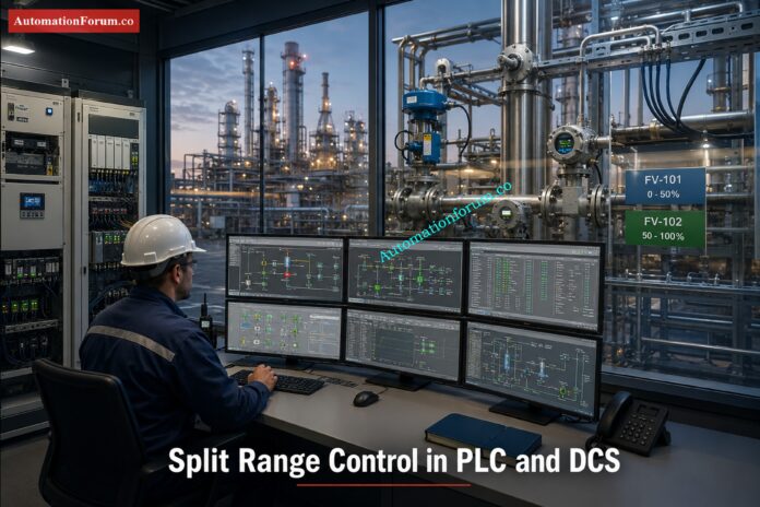 Split Range Calculator for Control Valves in PLC and DCS Systems