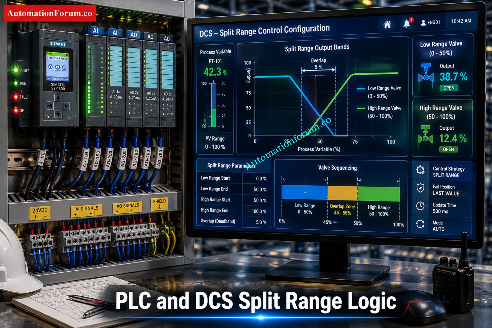 Split Control Chart Split Range Calculator for Control Valves in PLC & DCS Systems