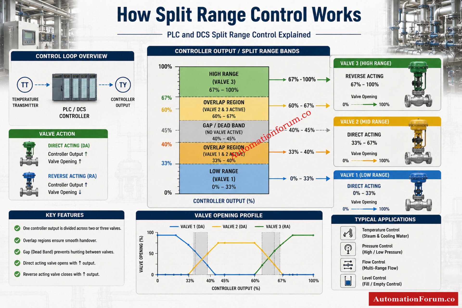 Split Range Calculator for Control Valves in PLC & DCS Systems