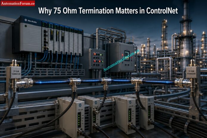 Why 75 Ohm Termination Resistor is Used in ControlNet?